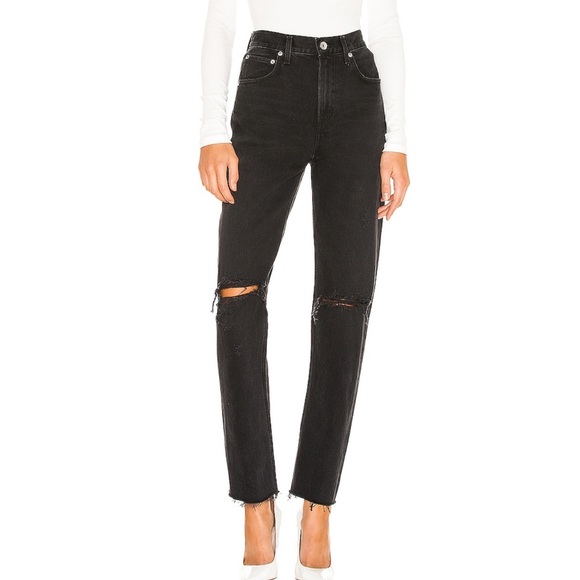 Agolde Cherie High-rise Straight Jeans - Black - Picture 1 of 3